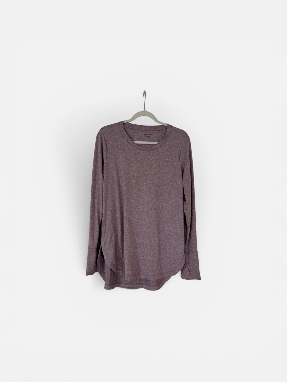 Athleta Long Sleeve Crew Tee in Dusty Mauve Heather